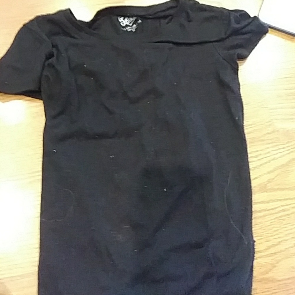 Justice short sleeve shirt black criss cross back